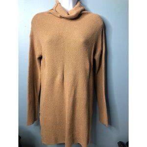 Haloge sweater dress small caramel turtle neck